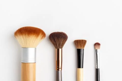 Makeup brushes of different sizes Stock Photos