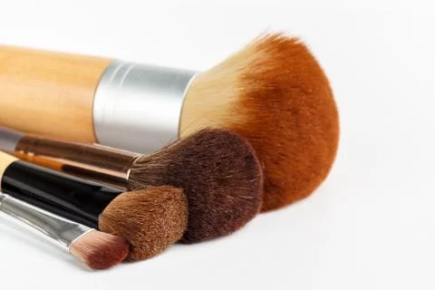 Makeup brushes of different sizes Stock Photos