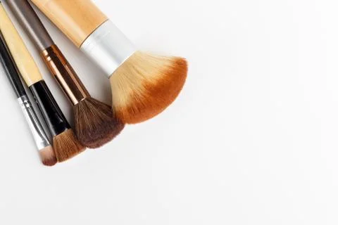 Makeup brushes of different sizes Stock Photos