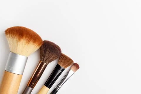 Makeup brushes of different sizes Stock Photos