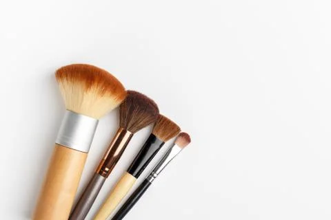 Makeup brushes of different sizes Stock Photos