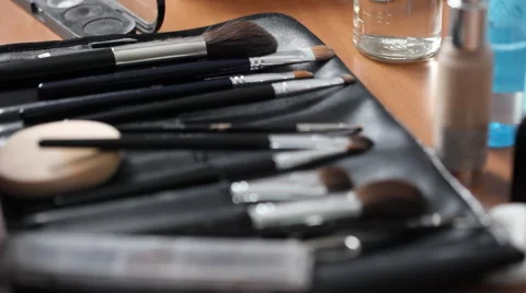 Makeup brushes Stock Footage 980747