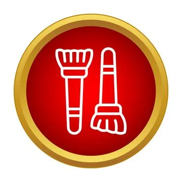 Makeup brushes icon indicating beauty application tools Stock-Illustration