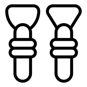 Makeup brushes icon outline vector. Facial applicator tool Stock Illustration