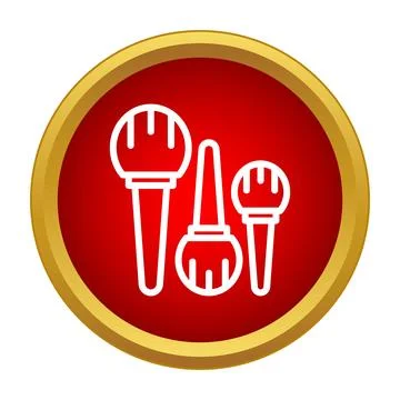 Makeup brushes icon signifying beauty and cosmetic tools Stock Illustration