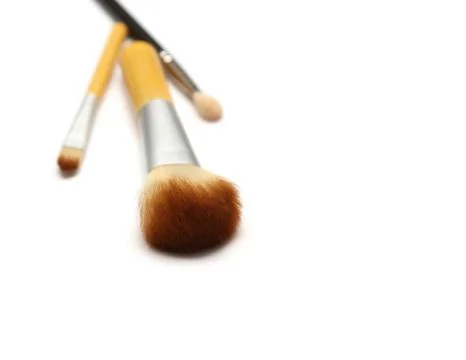 Makeup brushes isolated on white background Stock Photos