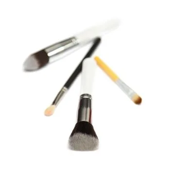 Makeup brushes isolated on white background Stock Photos