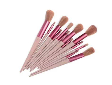 Makeup brushes isolated on white background.Cosmetic product for make-up.  Stock Photos