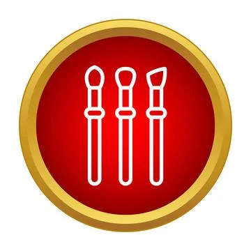 Makeup brushes line art icon for beauty application Stock Illustration