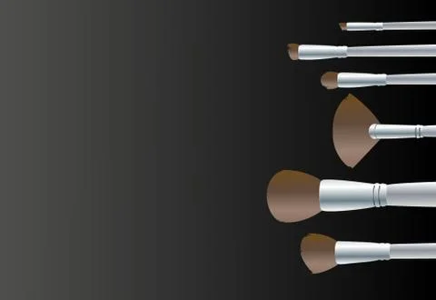 Makeup brushes , Makeup tools background Stock Illustration