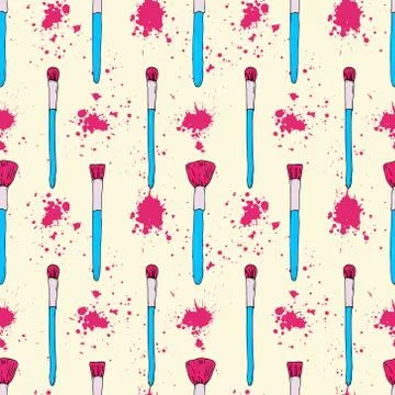 Makeup brushes with mascara stains Stock Illustration
