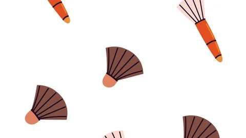Makeup brushes pattern animation Stock Footage 167615572