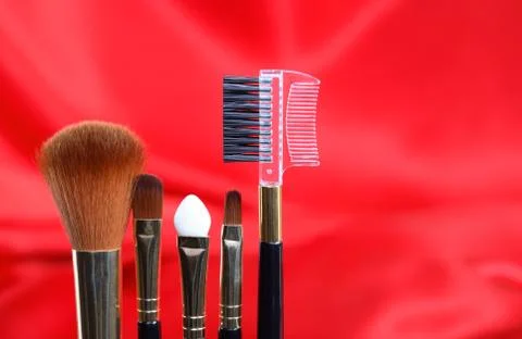 Makeup brushes Stock Photos