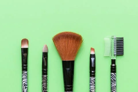 Makeup brushes Stock Photos