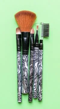 Makeup brushes Stock Photos