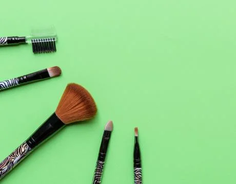 Makeup brushes Stock Photos