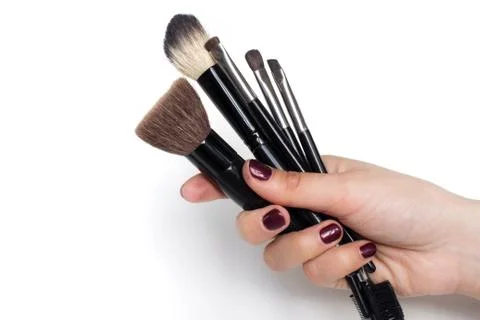 Makeup brushes Stock Photos