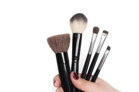 Makeup brushes Stock Photos