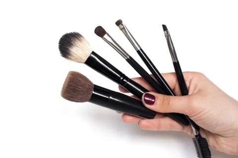 Makeup brushes Stock Photos