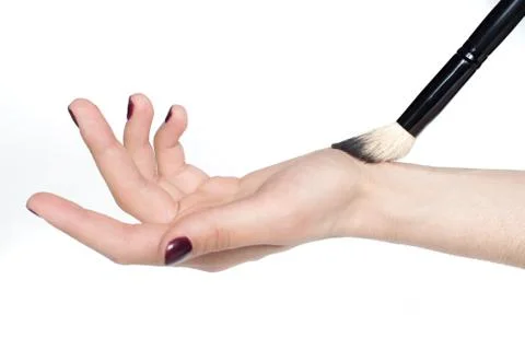 Makeup brushes Stock Photos