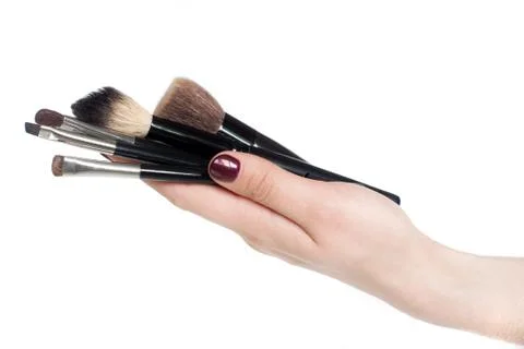 Makeup brushes Stock Photos