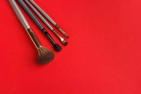Makeup brushes Stock Photos