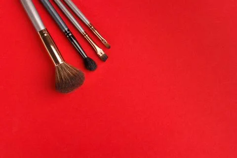 Makeup brushes Stock Photos