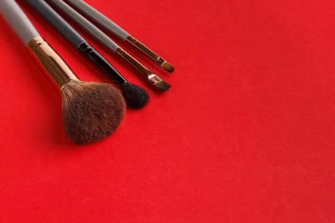 Makeup brushes Stock Photos