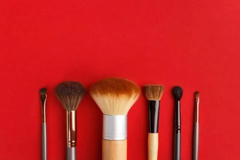 Makeup brushes Stock Photos