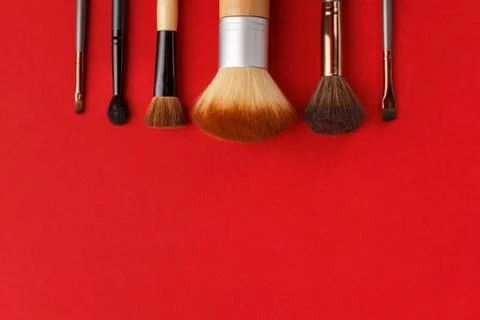 Makeup brushes Stock Photos