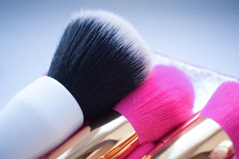 Makeup brushes Stock Photos