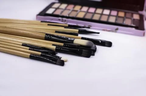 Makeup brushes put on background,cosmetic tool 写真素材