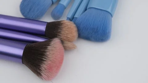 Makeup brushes rotate Stock Footage 242700844