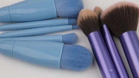 Makeup brushes rotate Stock Footage 242701050
