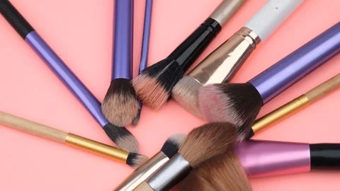 Makeup brushes rotate Stock Footage 242752071