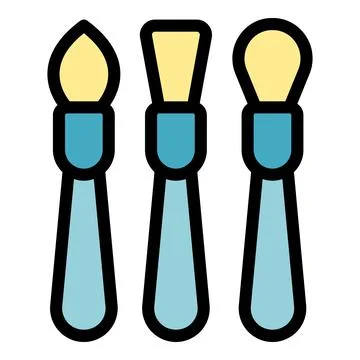 Makeup brushes set for applying cosmetics Stock Illustration