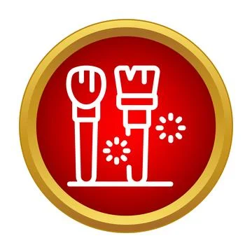 Makeup brushes tools icon with glowing effects Stock-Illustration