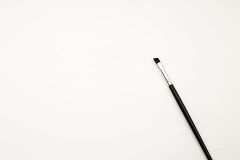 Makeup brushes on white background, template frame Foto stock