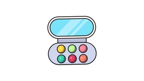 A makeup case displaying an array of colorful shades and textures of makeup. 動画素材 335259266