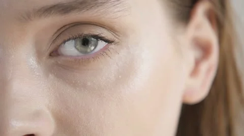 Makeup Close-Up. Eyebrow Makeup, Llong Eyelashes, Brush. Stock Footage 62153188