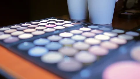 Makeup colors rack focus Stock Footage 92141880