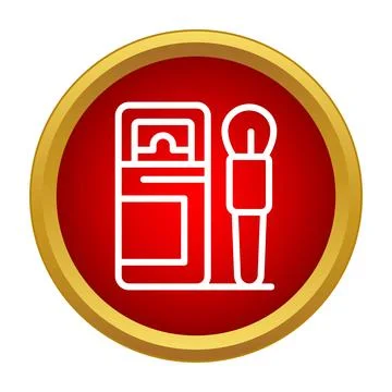 Makeup compact and brush icon for beauty applications Stock Illustration