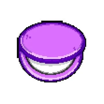 Makeup compact mirror pixel art vector illustration Illustrazione stock