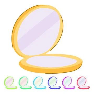 Makeup compact mirror vector cartoon graphic イラスト素材
