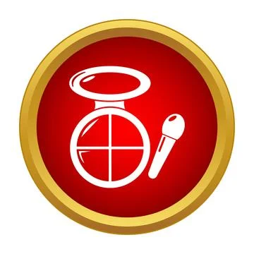 Makeup compact palette and brush icon concept Stock Illustration