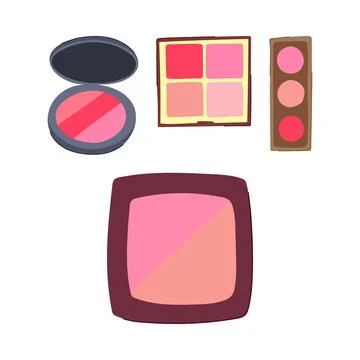 Makeup compacts and powder cosmetic products Stock Illustration
