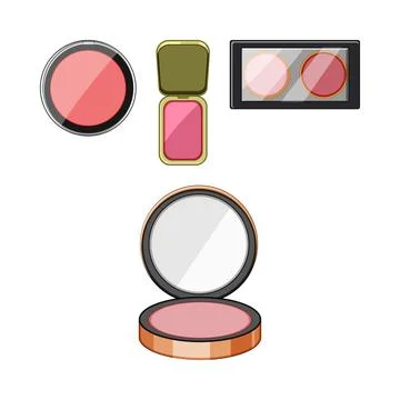 Makeup compacts set with face powder Illustrazione stock