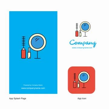 Makeup Company Logo App Icon and Splash Page Design. Creative Business App De Illustrazione stock