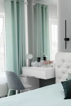 Makeup corner in the bedroom Stock Photos