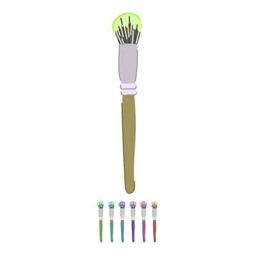 Makeup cosmetic brush vector cartoon graphic Stock Illustration
